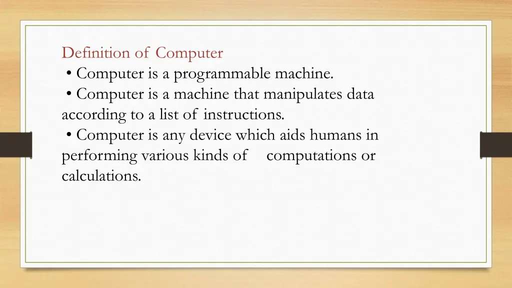 definition of computer computer is a programmable