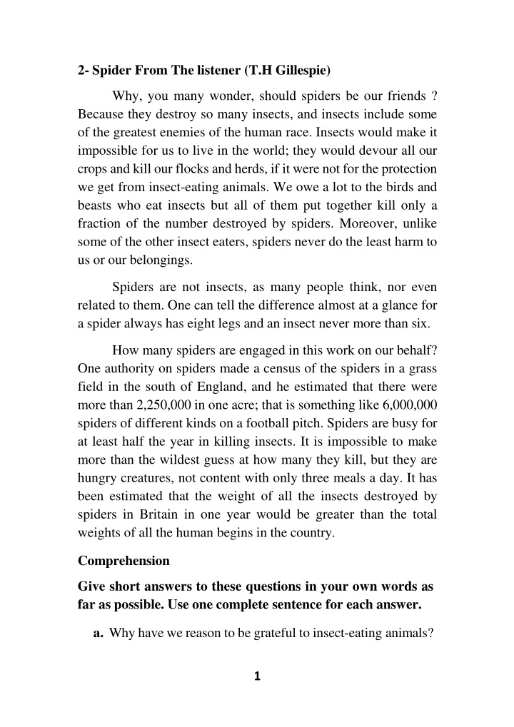 2 spider from the listener t h gillespie