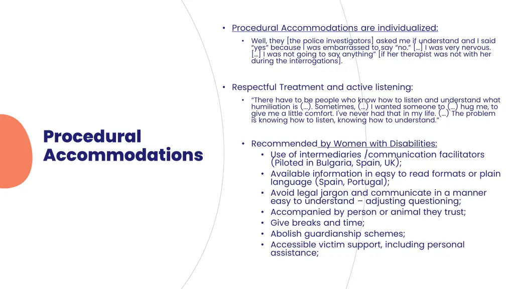 procedural accommodations are individualized well