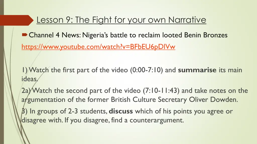 lesson 9 the fight for your own narrative 1