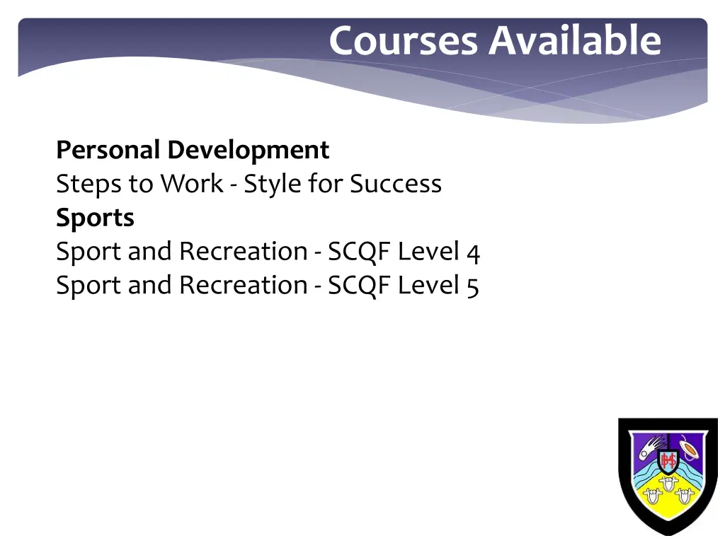 courses available 5