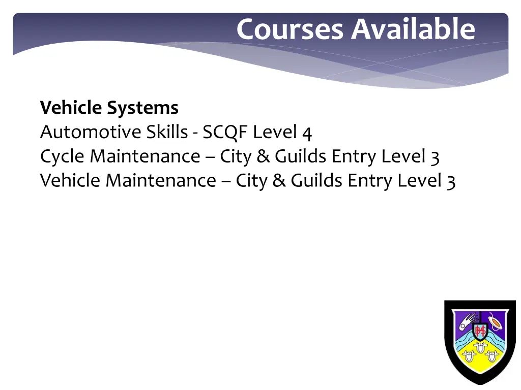 courses available 6