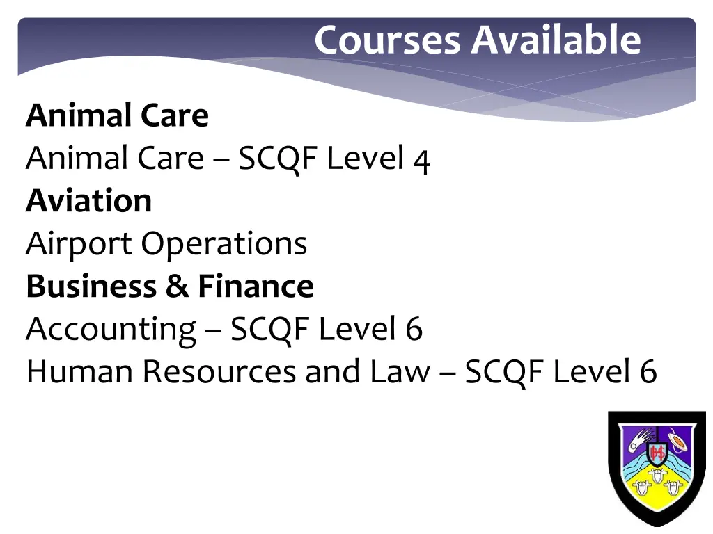 courses available