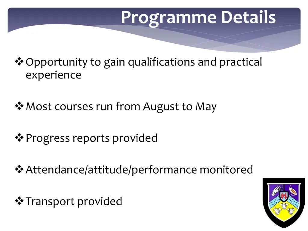 programme details 1