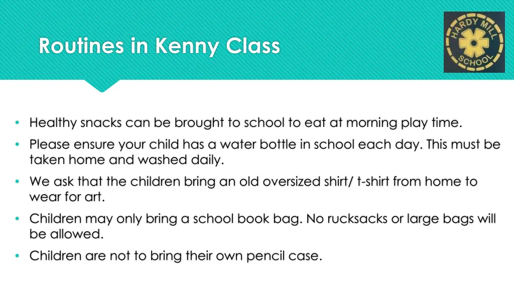 routines in kenny class