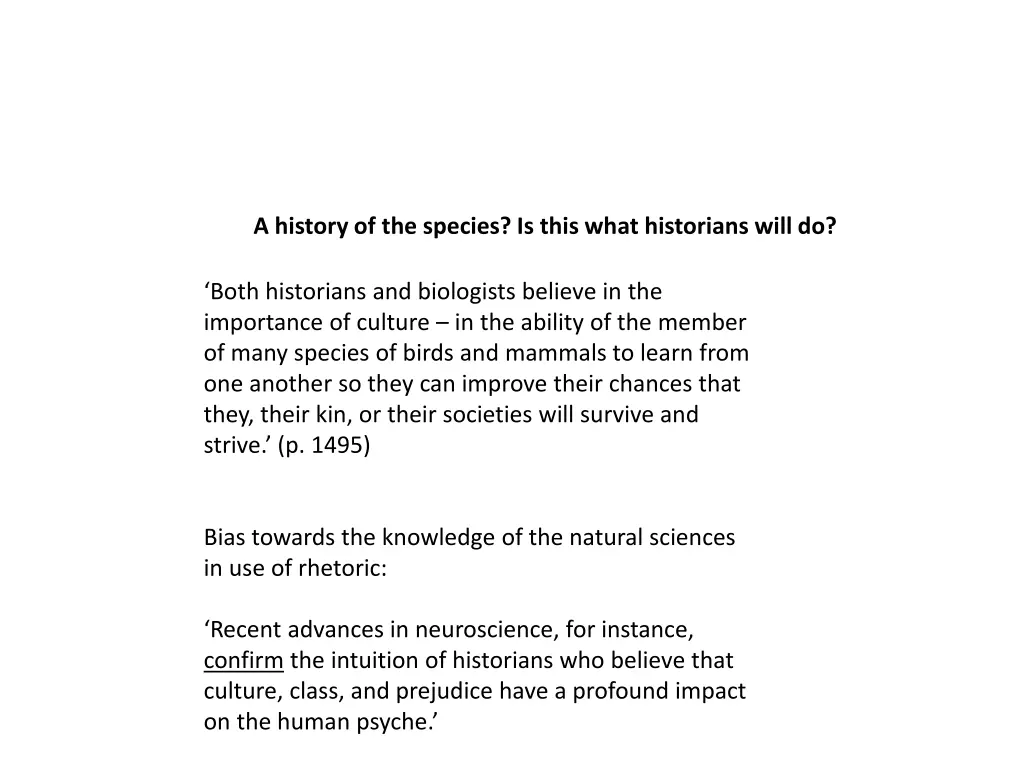 a history of the species is this what historians