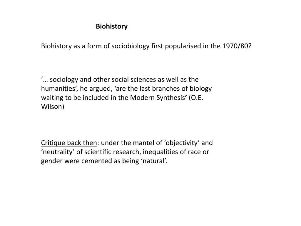 biohistory