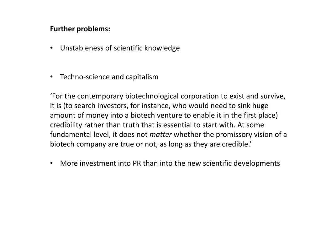 further problems