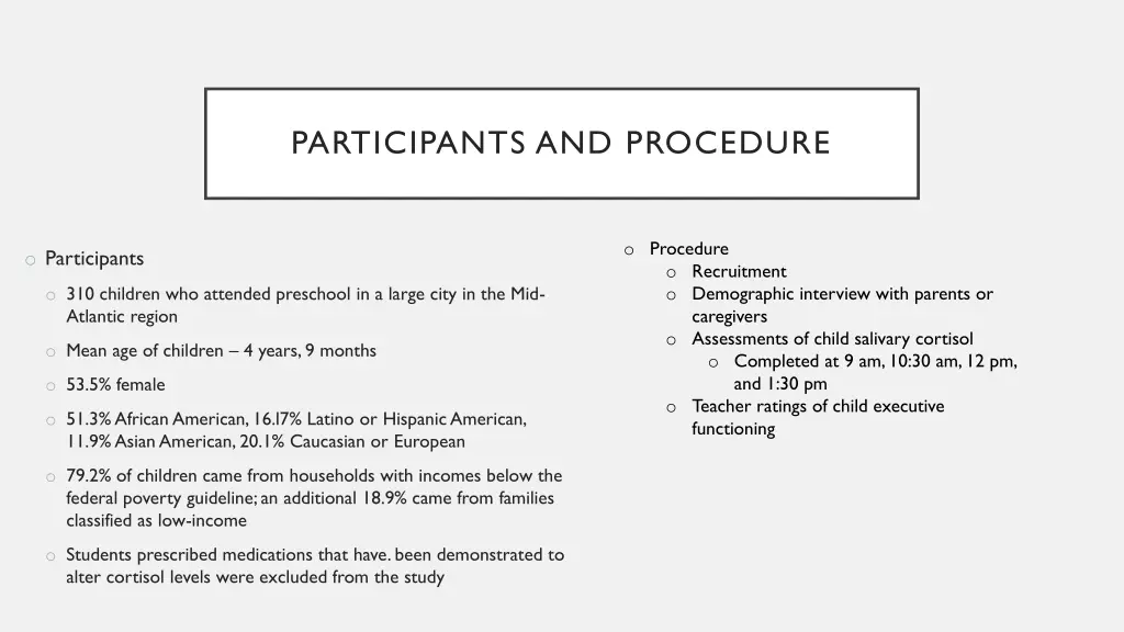 participants and procedure