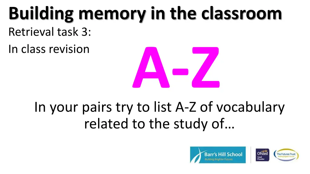 building memory in the classroom 8