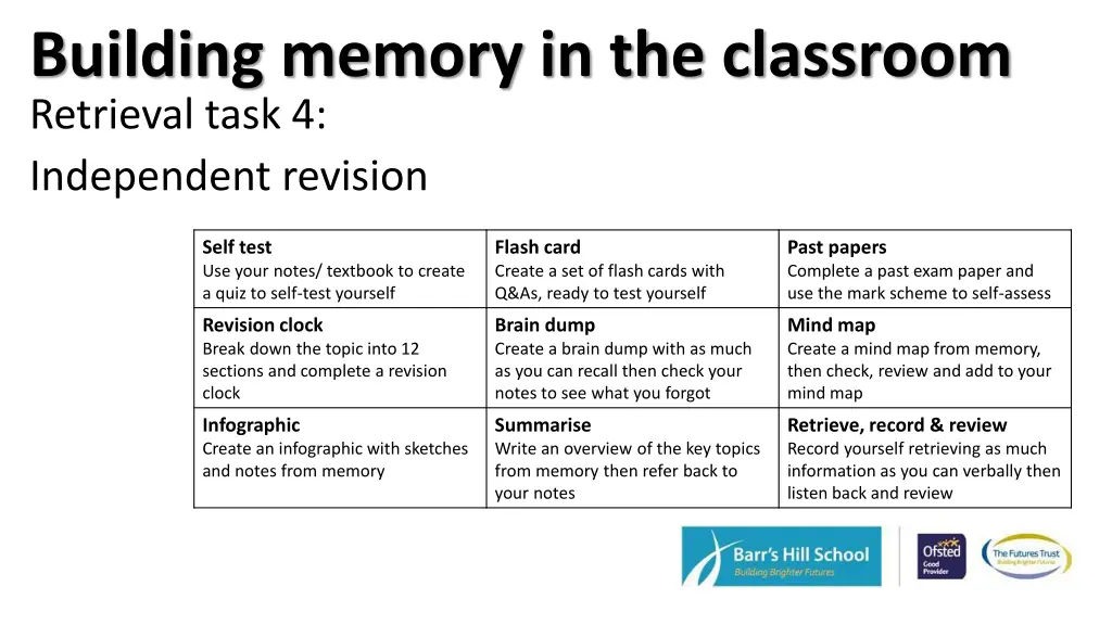 building memory in the classroom 9