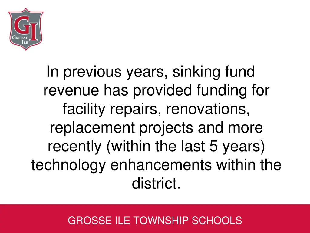 in previous years sinking fund revenue