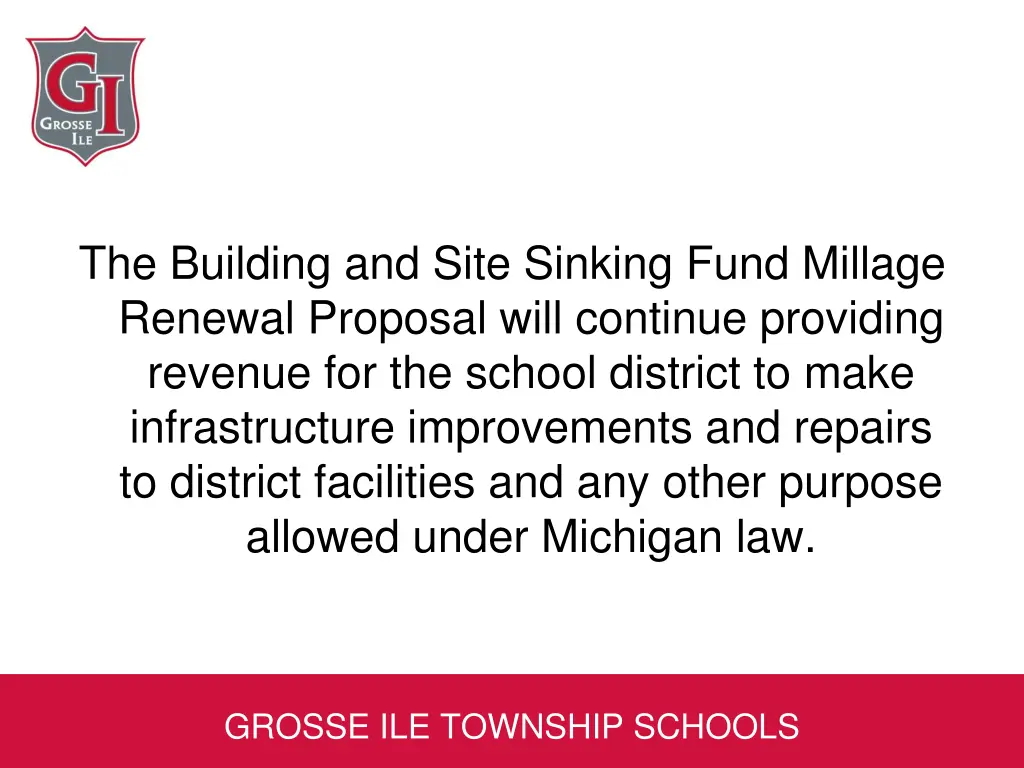 the building and site sinking fund millage
