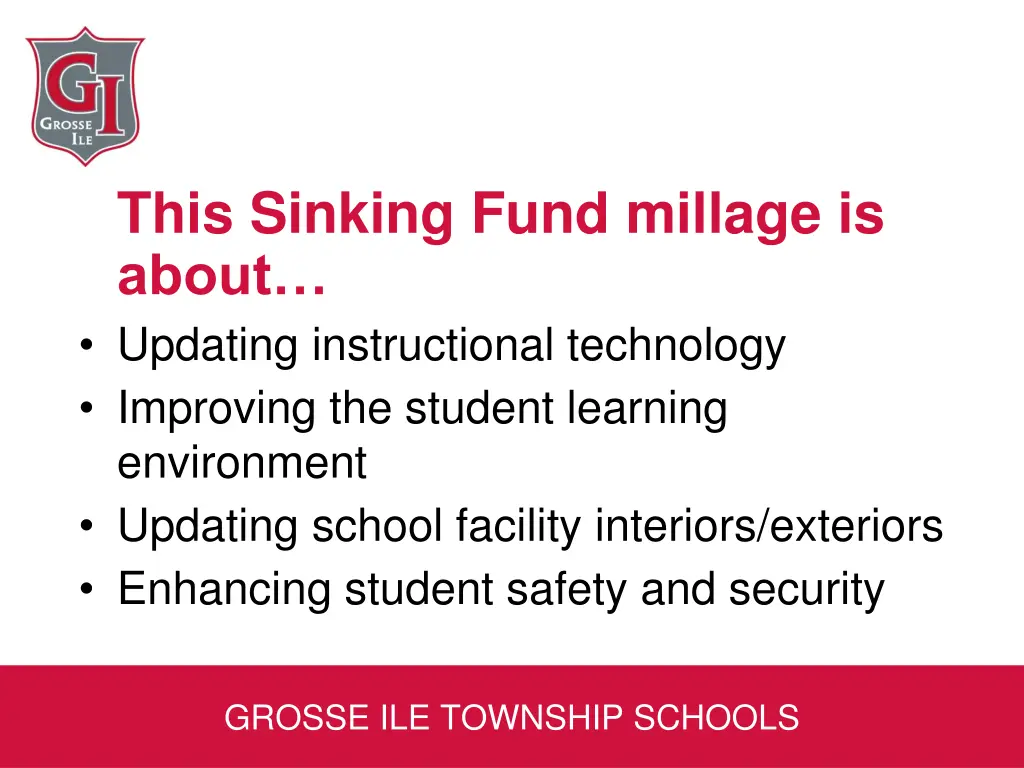 this sinking fund millage is about updating