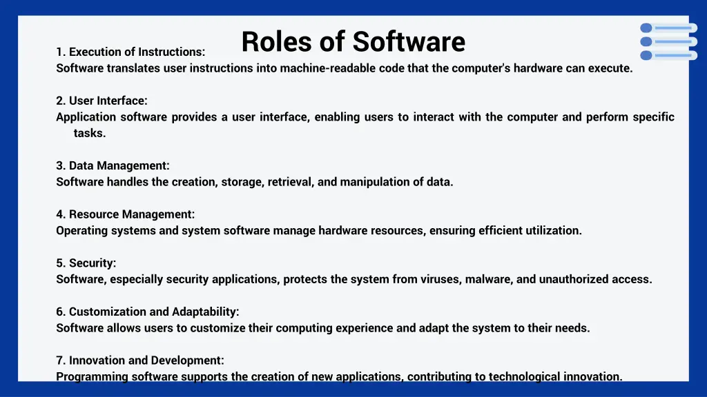 roles of software
