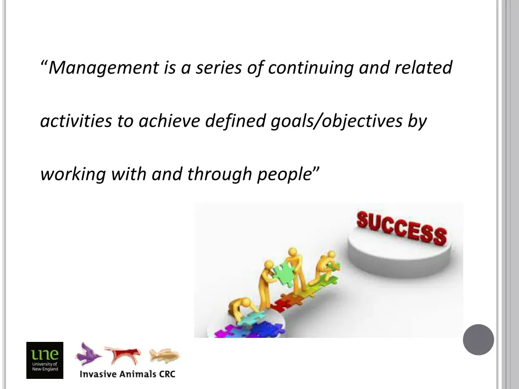 management is a series of continuing and related