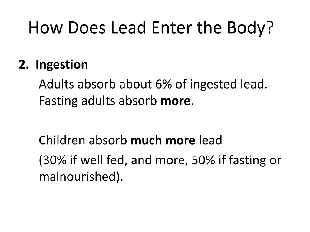 how does lead enter the body 1