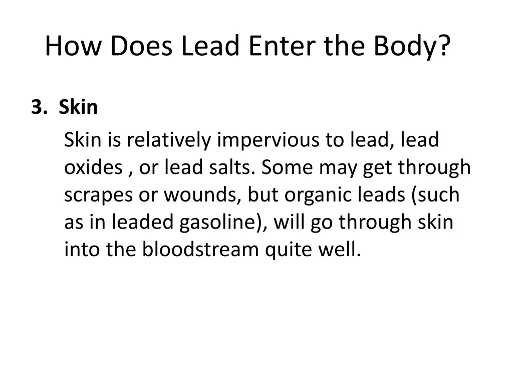 how does lead enter the body 2
