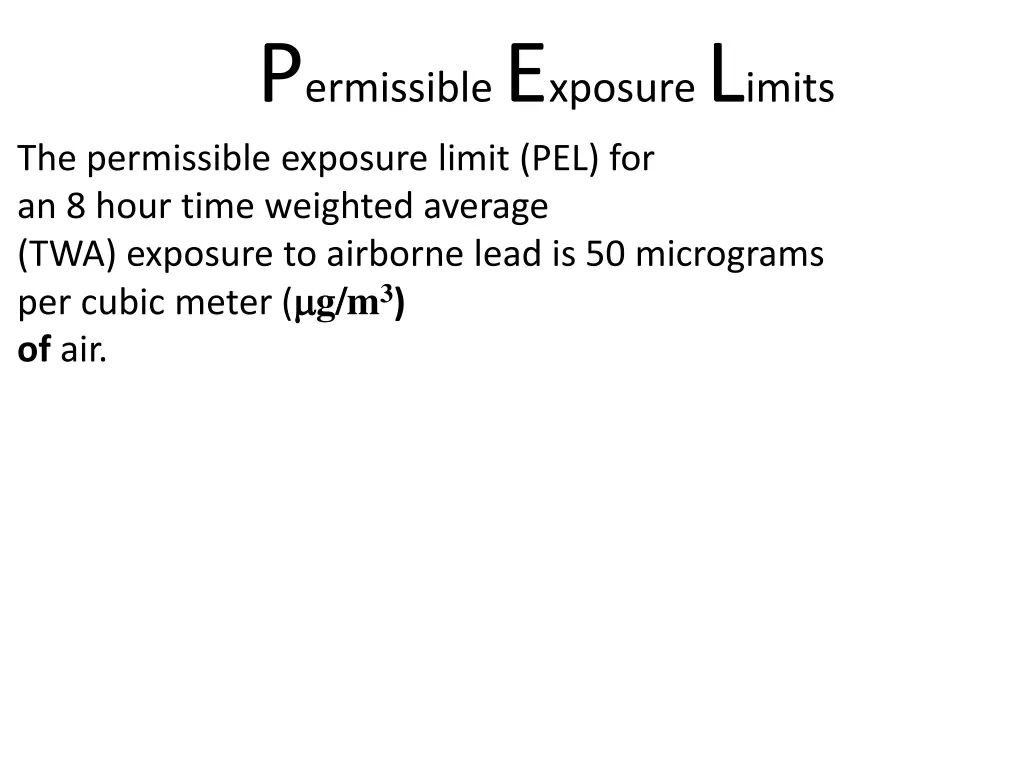 p ermissible e xposure l imits the permissible