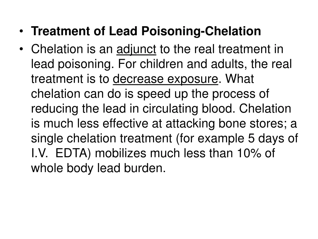 treatment of lead poisoning chelation chelation