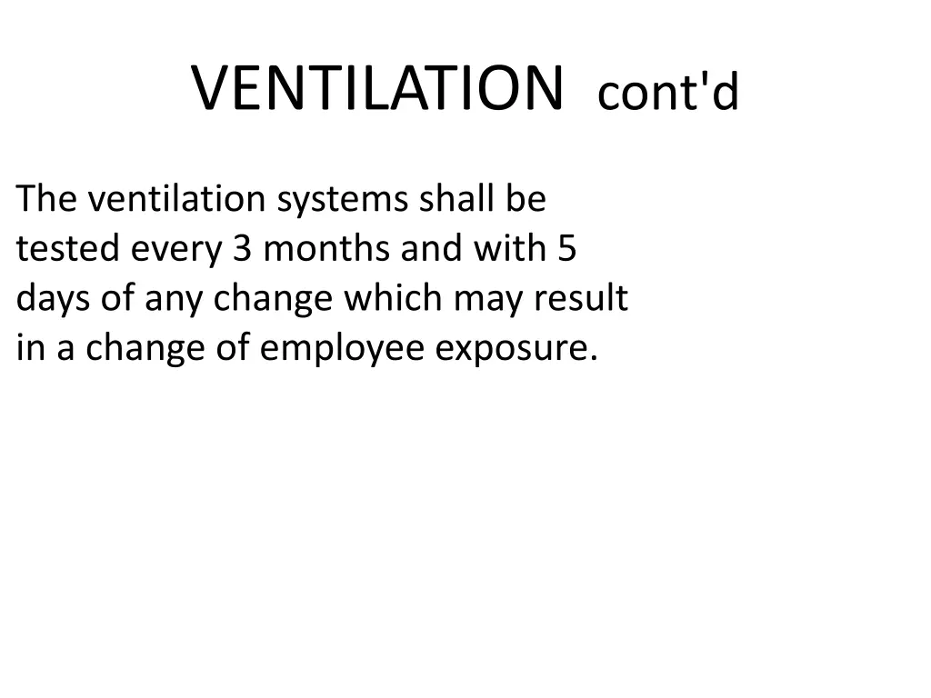 ventilation cont d