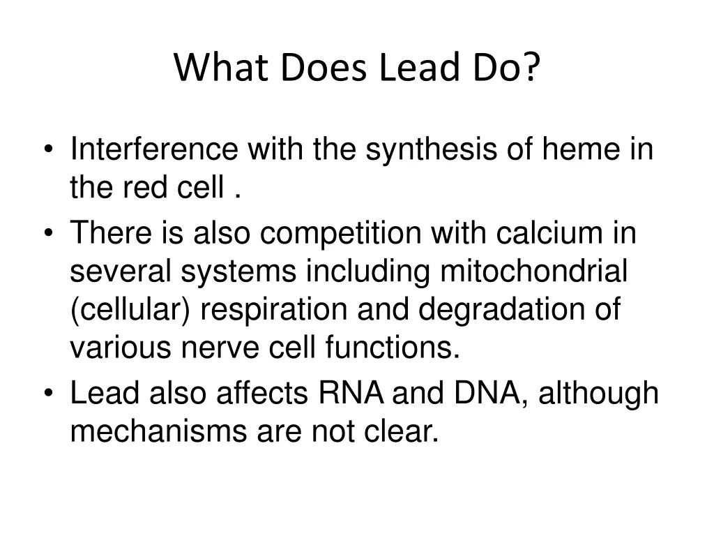 what does lead do 1