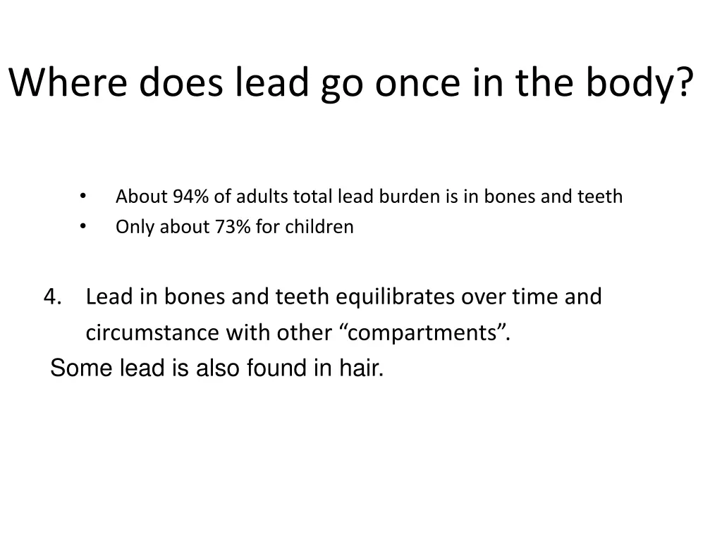 where does lead go once in the body 1