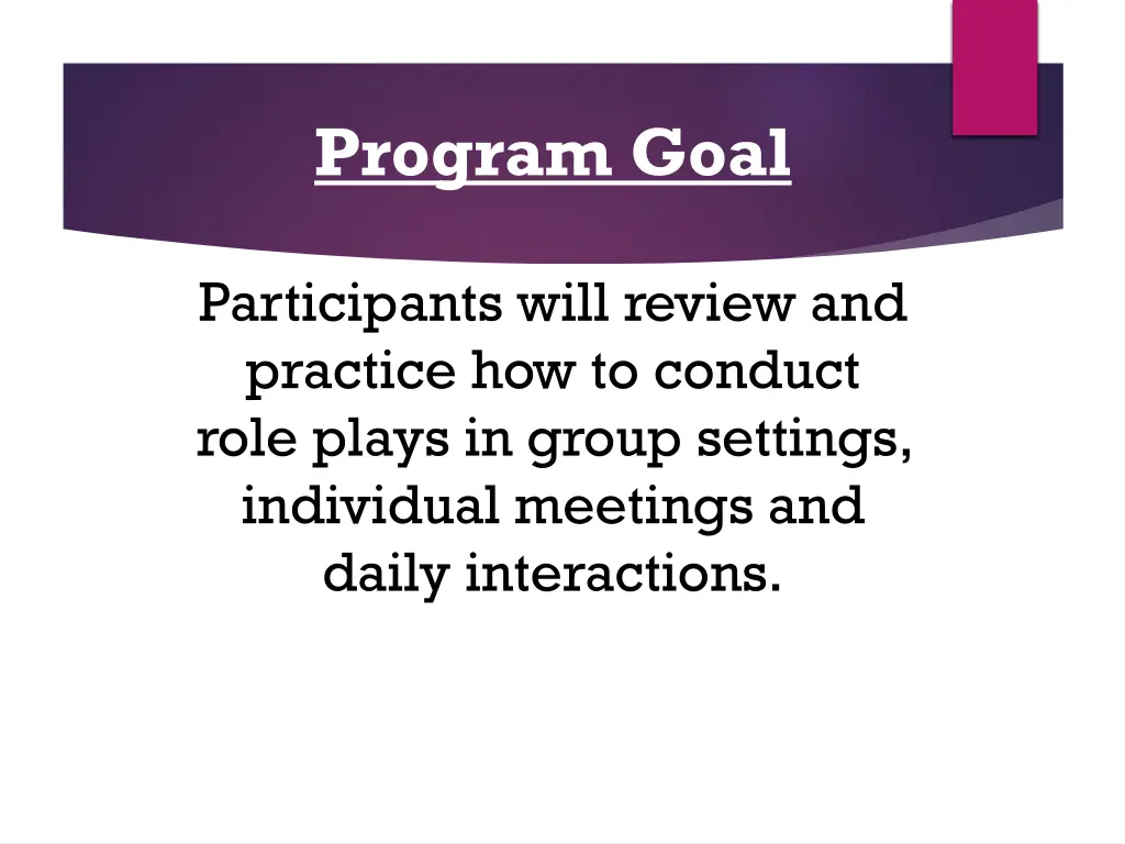 program goal
