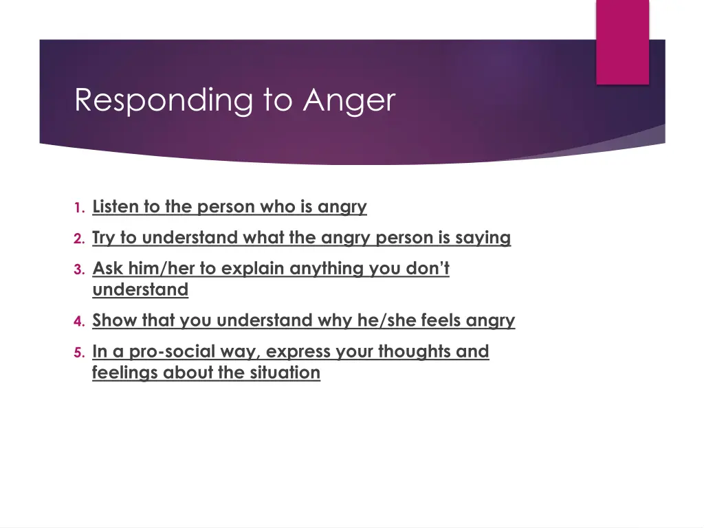 responding to anger