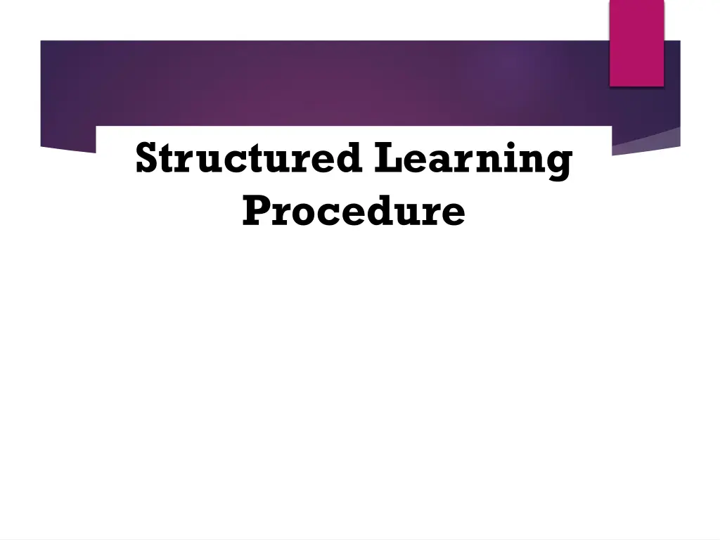 structured learning procedure