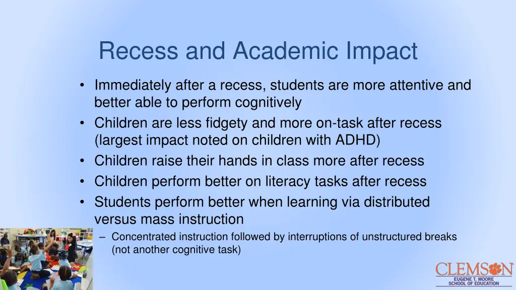 recess and academic impact