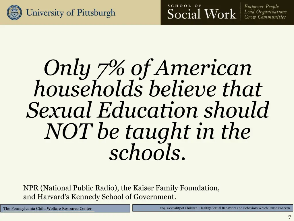 only 7 of american households believe that sexual