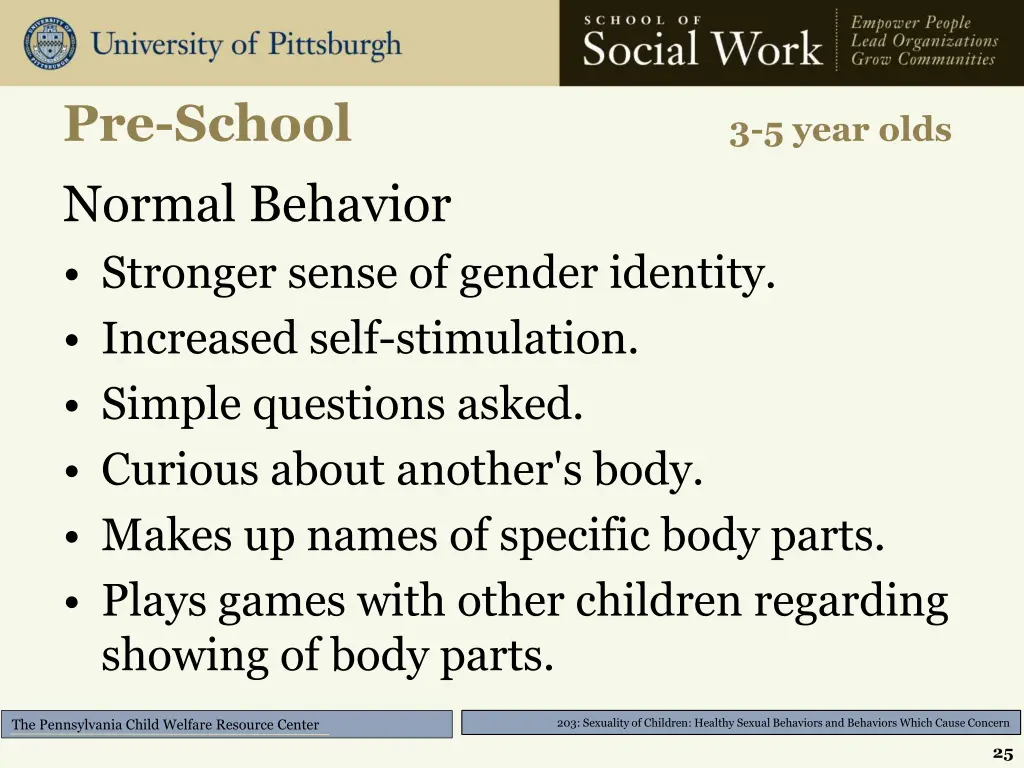 pre school normal behavior stronger sense