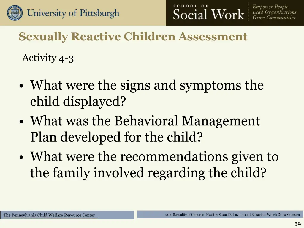 sexually reactive children assessment