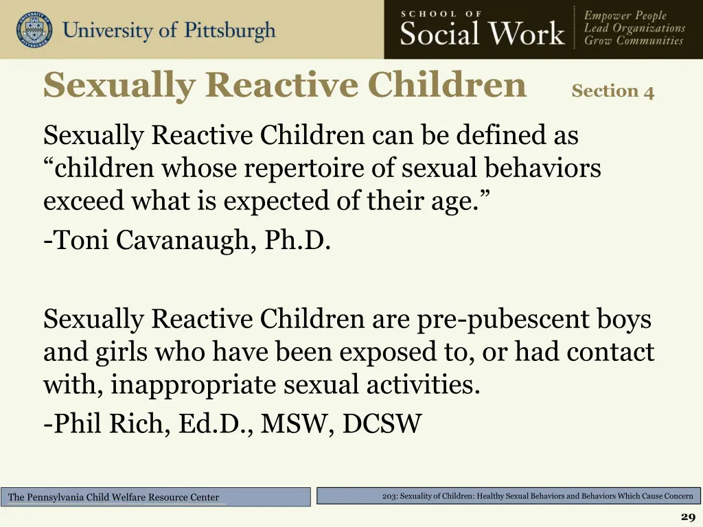 sexually reactive children section 4
