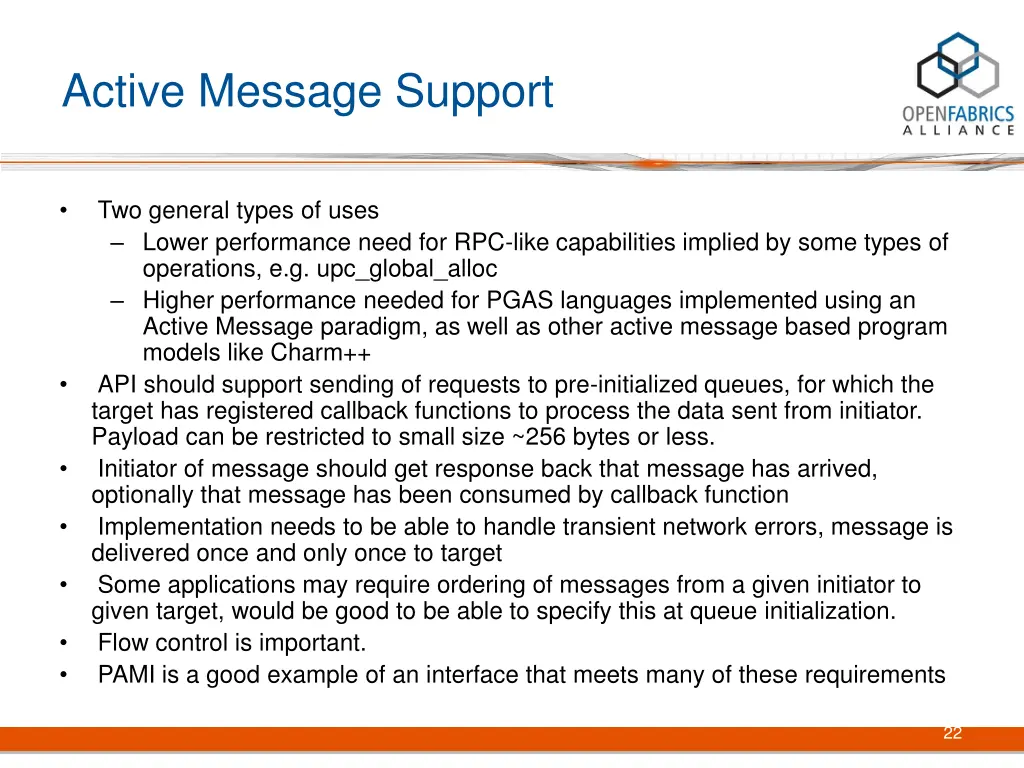 active message support