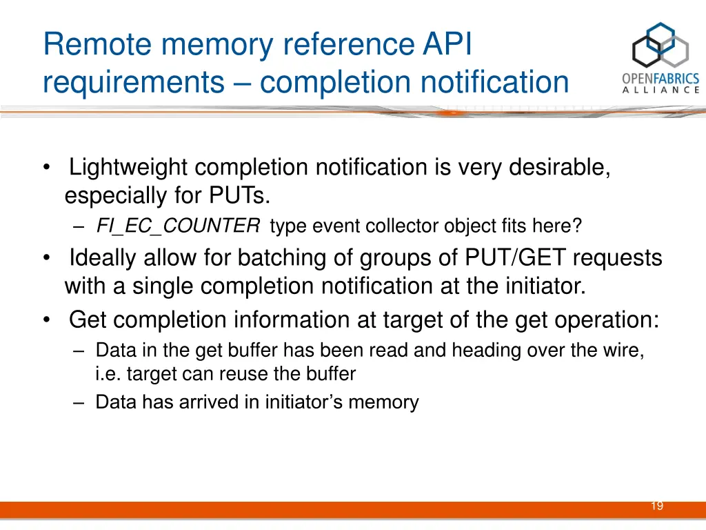 remote memory reference api requirements