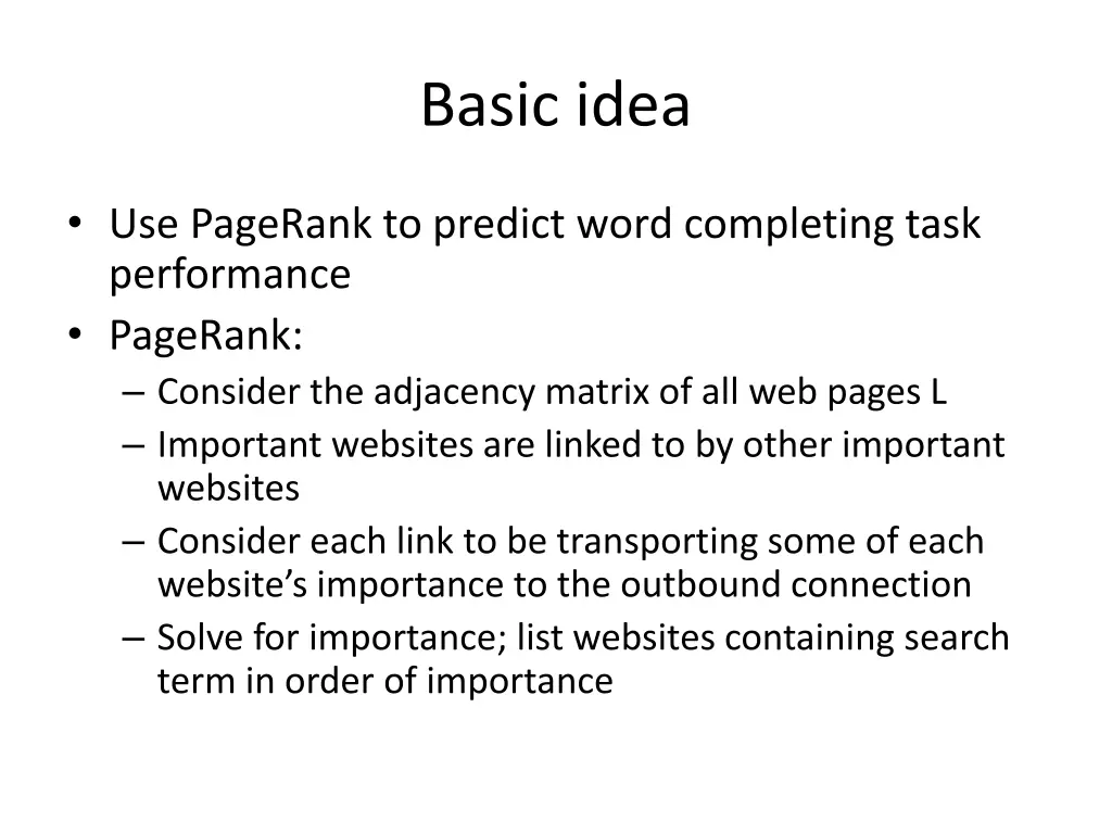 basic idea