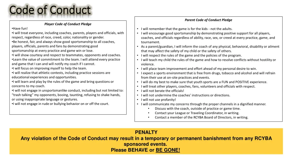 code of conduct code of conduct