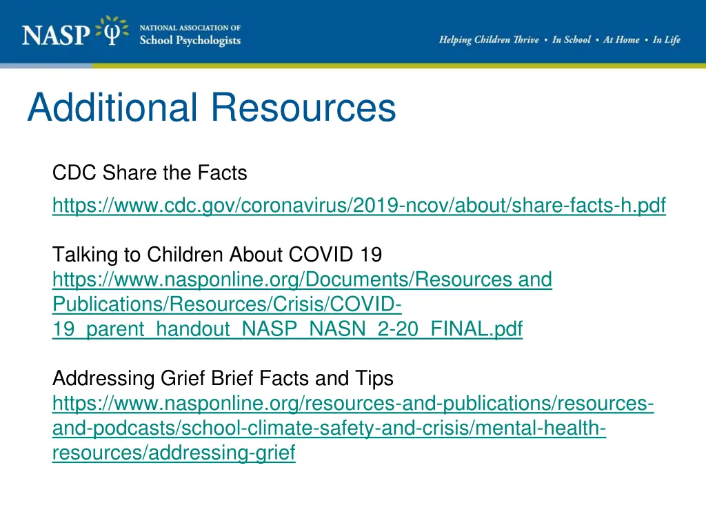 additional resources