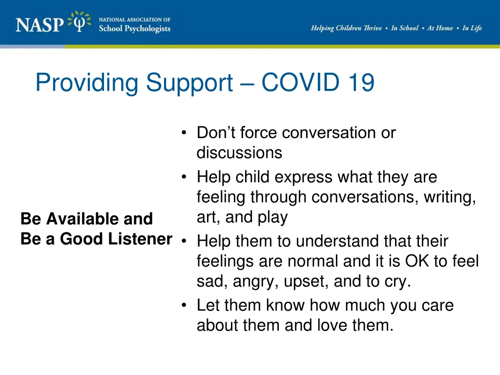 providing support covid 19 1