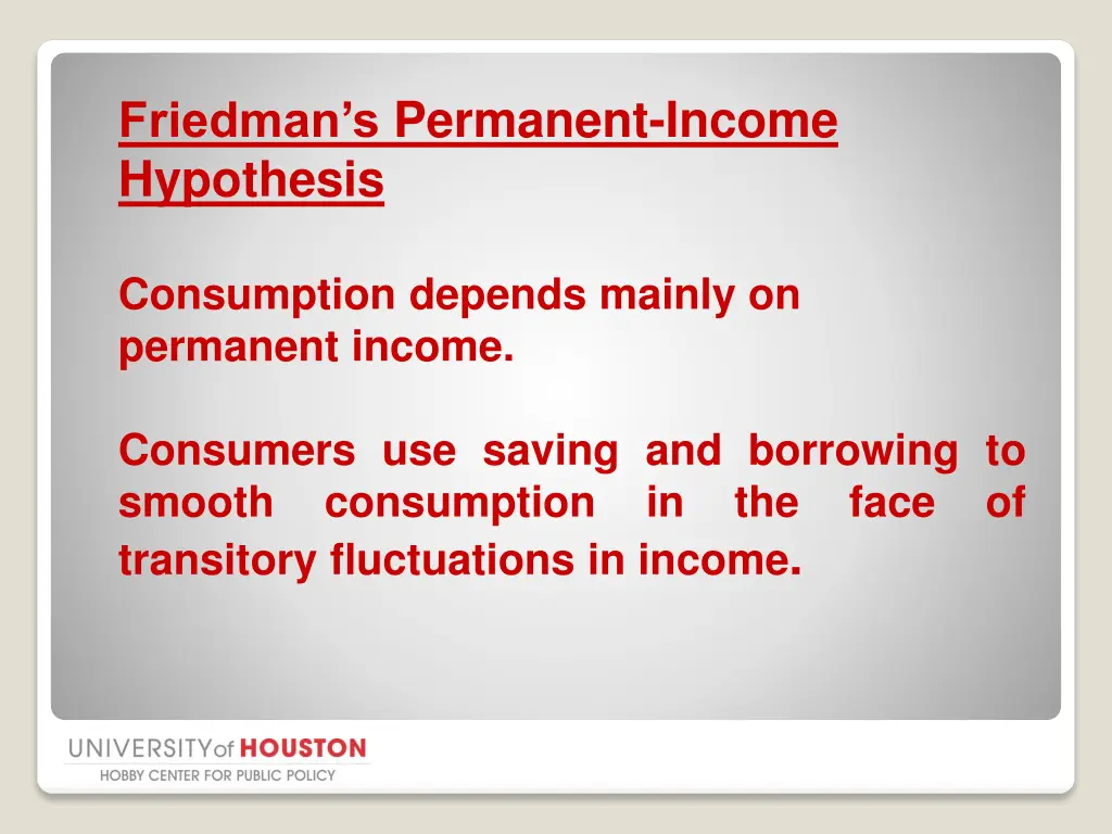friedman s permanent income hypothesis