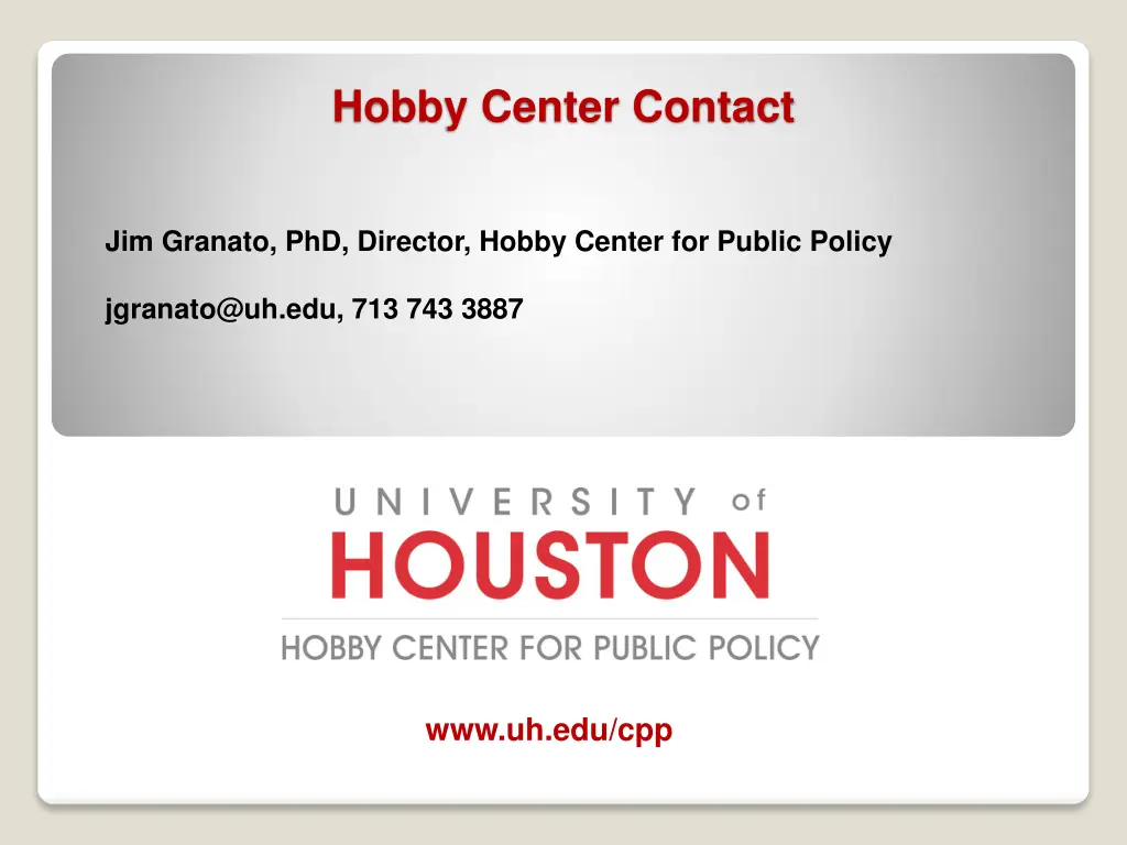 hobby center contact