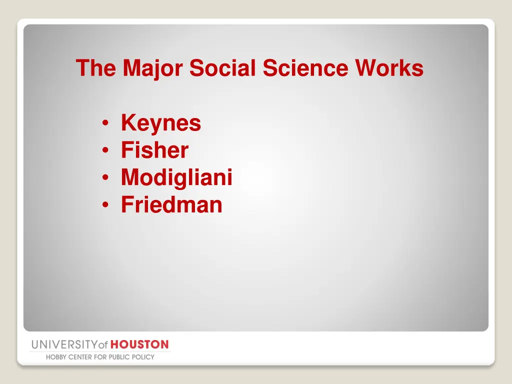the major social science works