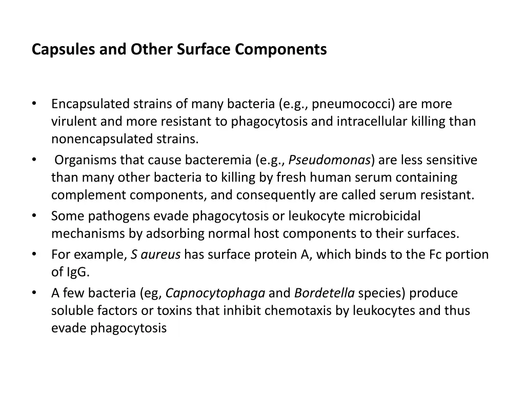 capsules and other surface components