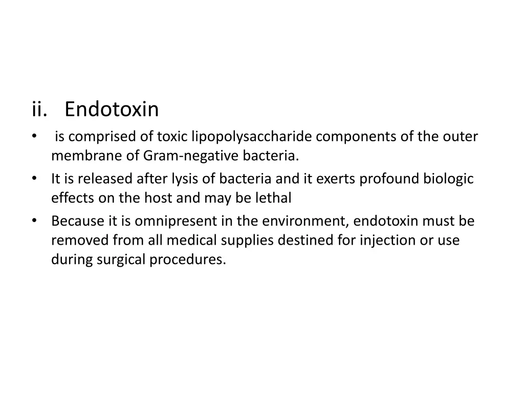 ii endotoxin is comprised of toxic
