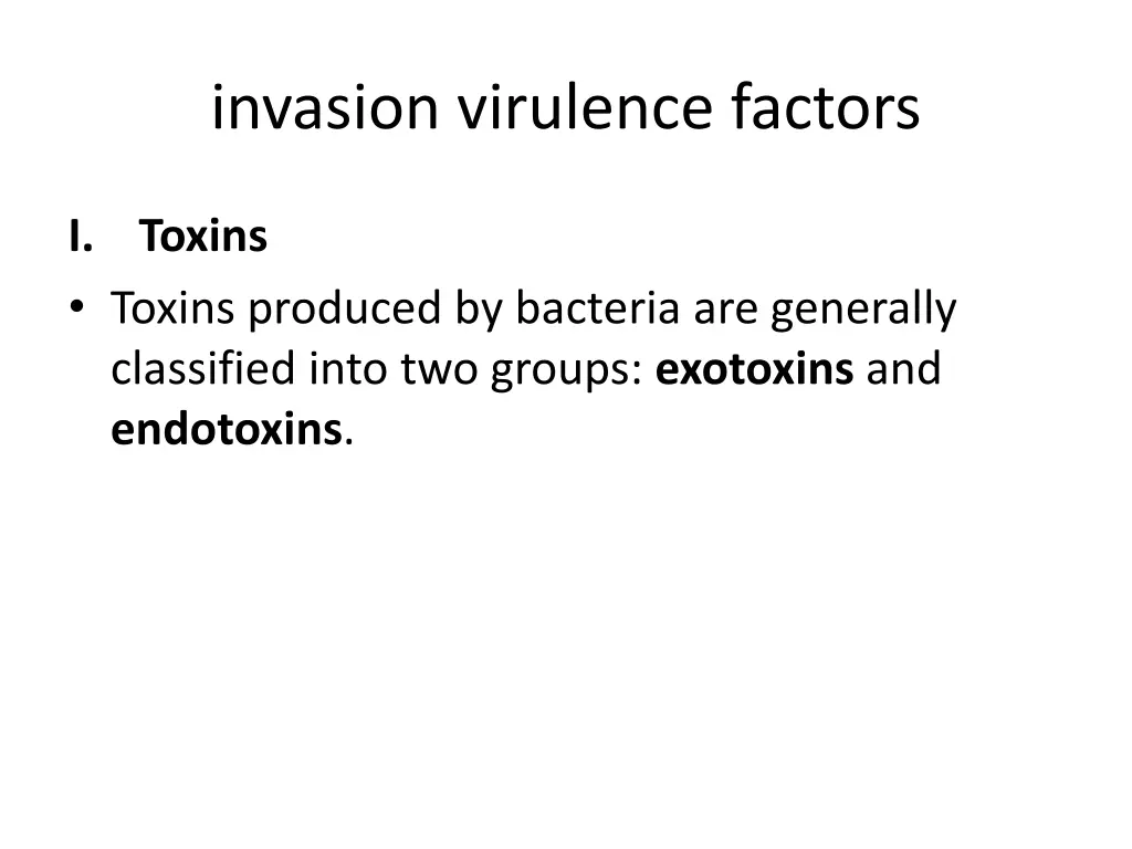 invasion virulence factors