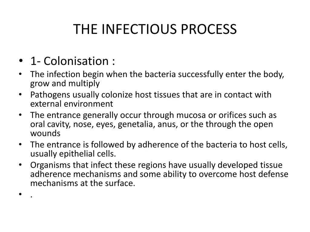 the infectious process