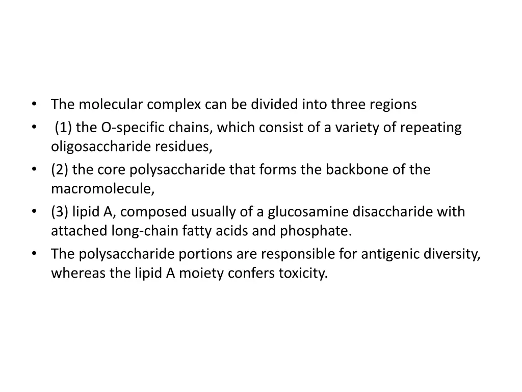 the molecular complex can be divided into three