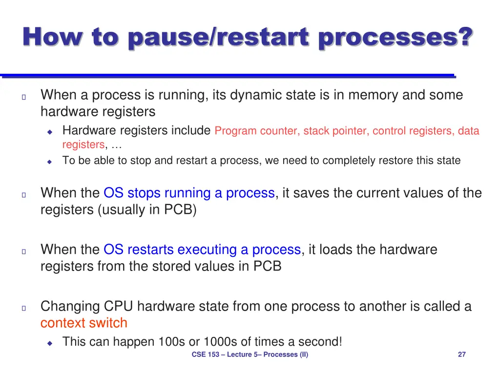 how to pause restart processes